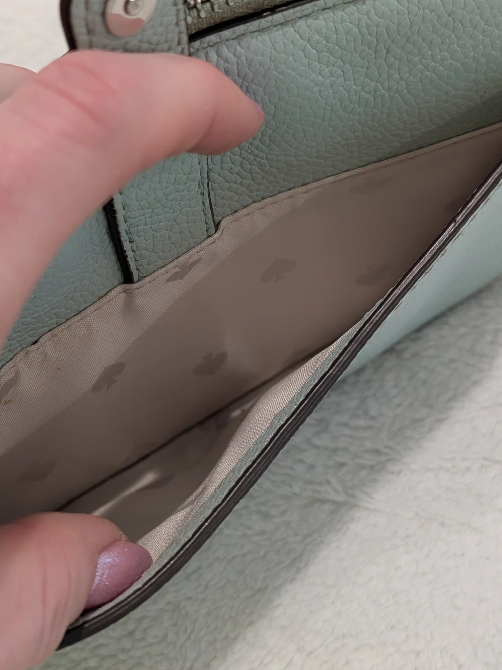 Kate Spade Light Blue Leather Zip Wallet Clutch